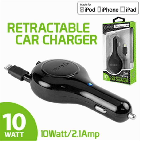 Cellet 10 Watt Lightning 8 Pin Retractable Car Charger PAPP8R21